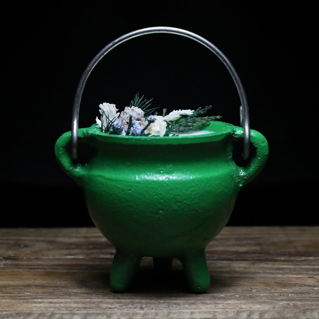 Merry Magick Green Cauldron Candle