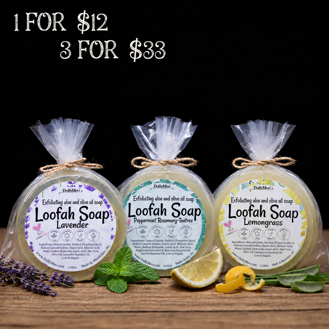 Exfoliating Olive Oil Aloe Loofah Soaps