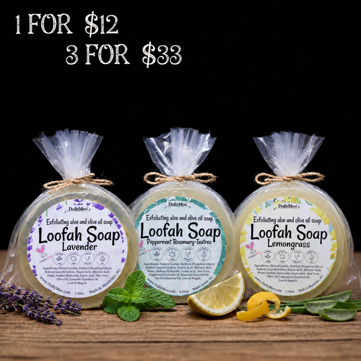 Exfoliating Olive Oil Aloe Loofah Soaps