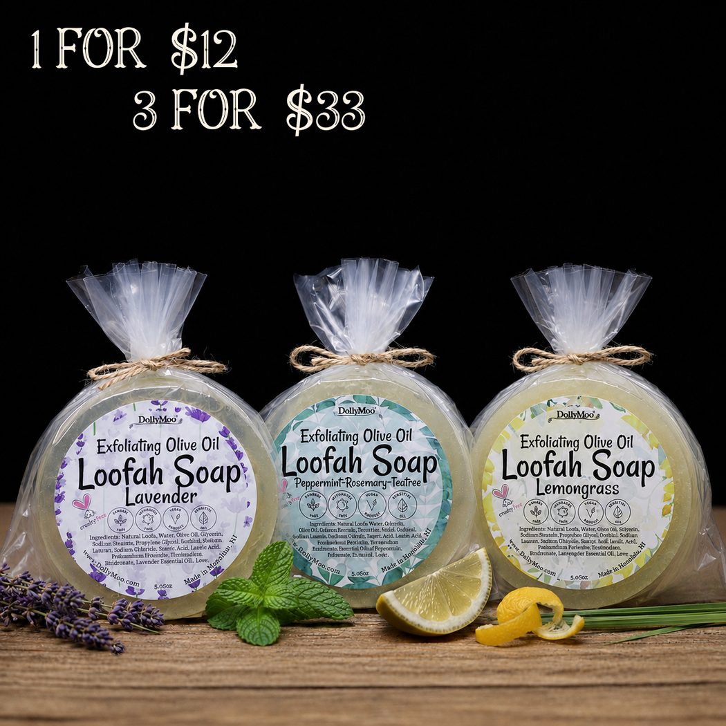 Exfoliating Olive Oil Aloe Loofah Soaps