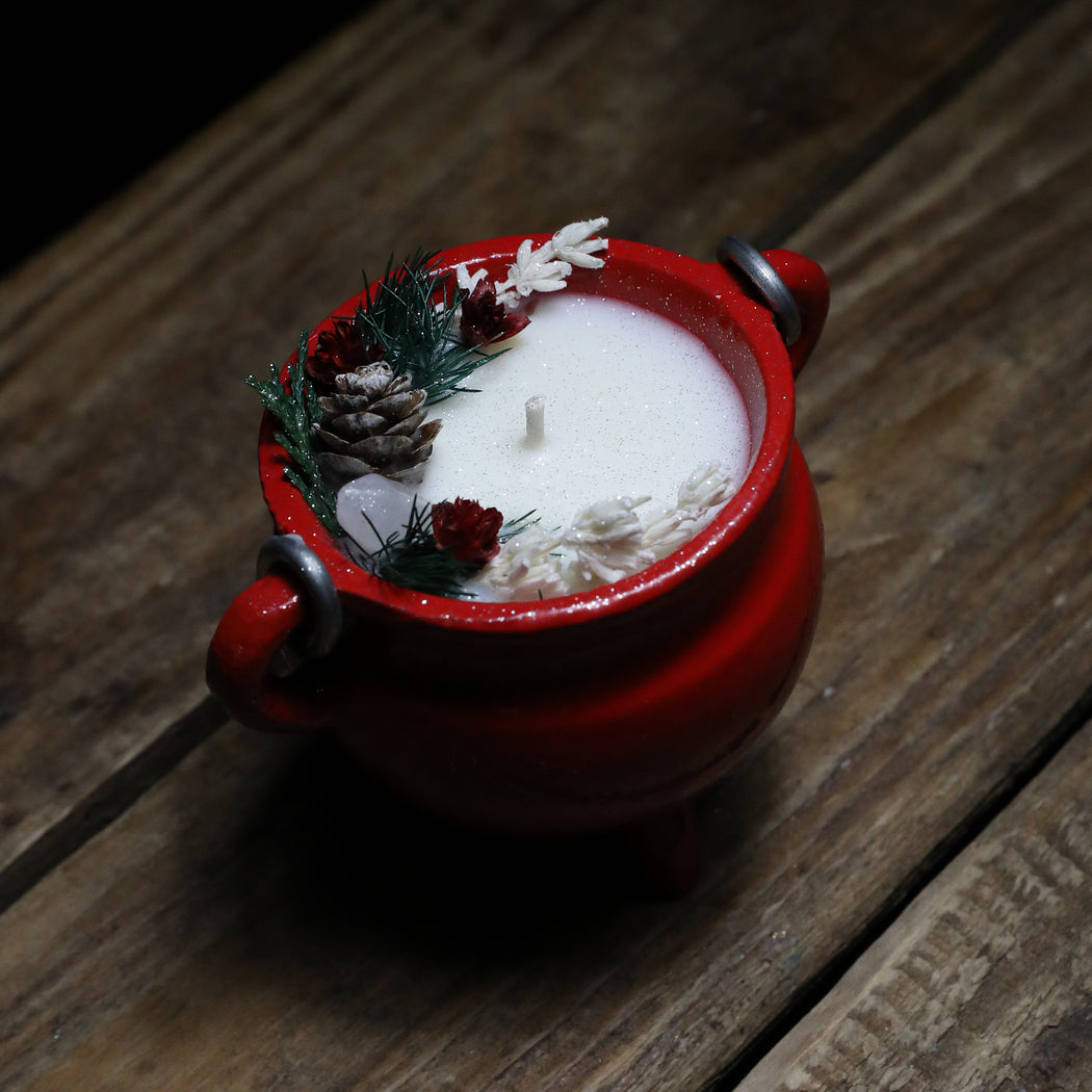 Merry Magick Red Cauldron Candle