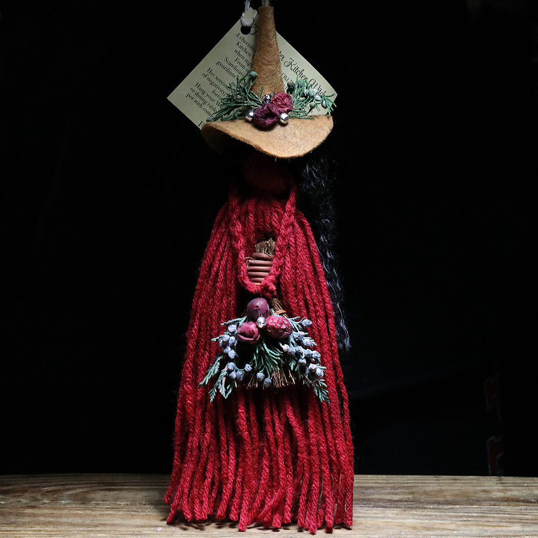 Crimson Handmade Winter Kitchen Witch